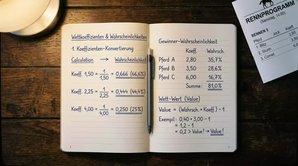 Anleitung zum Berechnen von Pferdewetten-Quoten