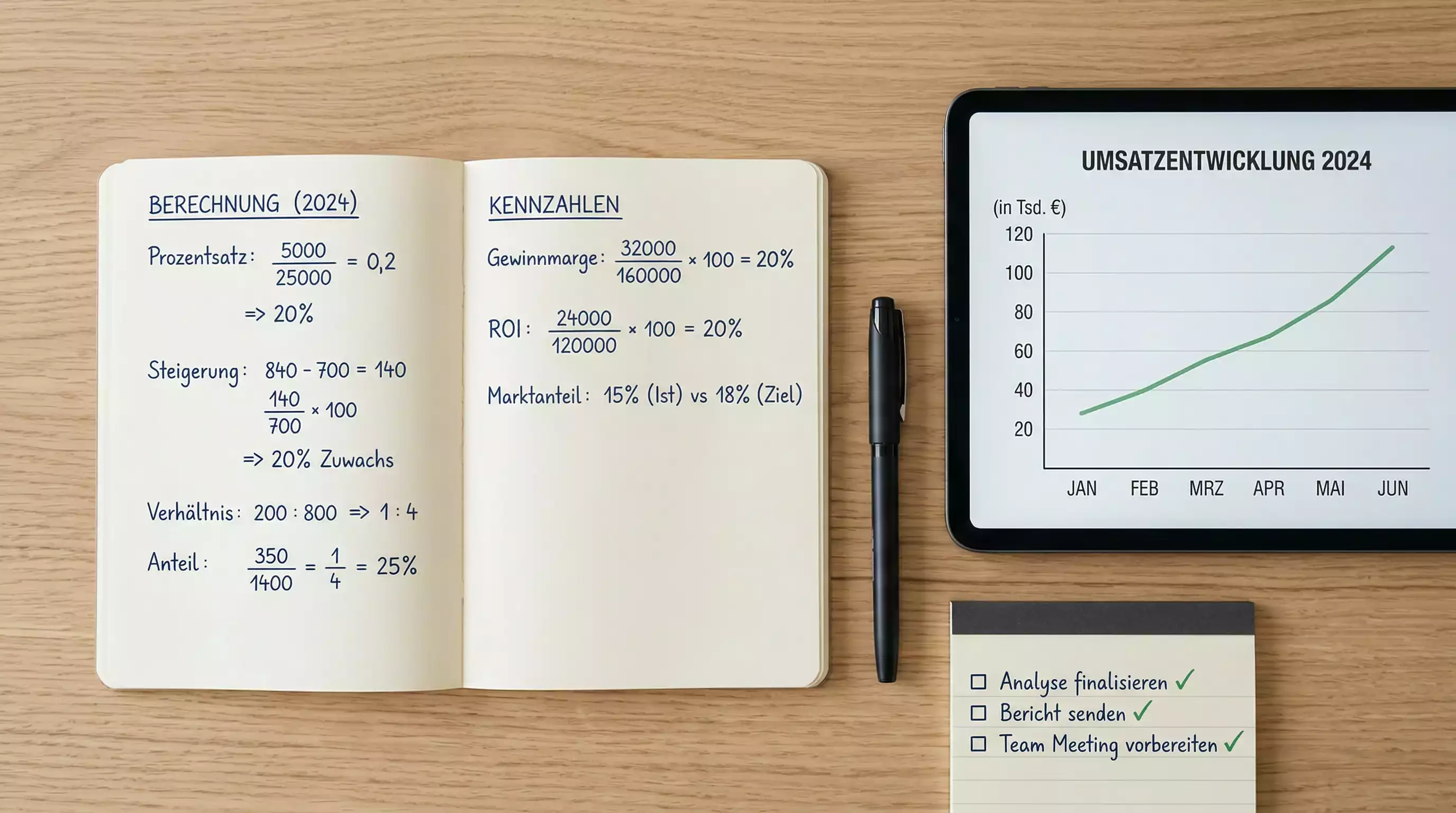 Notizbuch mit handgeschriebenen Quotenberechnungen und Value-Bet-Analyse neben einer Rennkarte